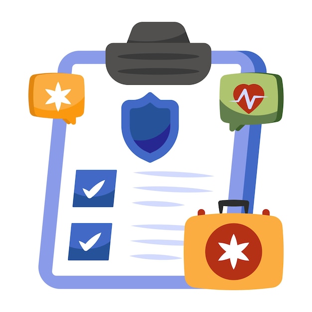 An illustration of a checklist with various items related to data privacy compliance, such as 