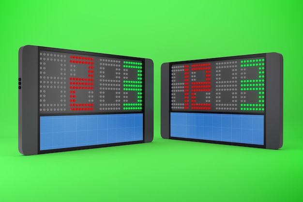 A digital display screen showing fluctuating interest rates, with arrows pointing both upwards and downwards, reflecting the volatility of the market.