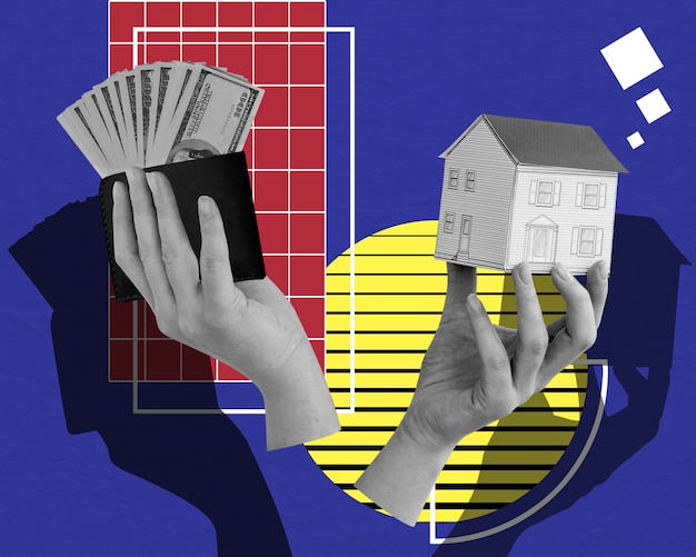 A collage of images representing different investment options, including stocks, bonds, real estate, and commodities, to illustrate diversification.